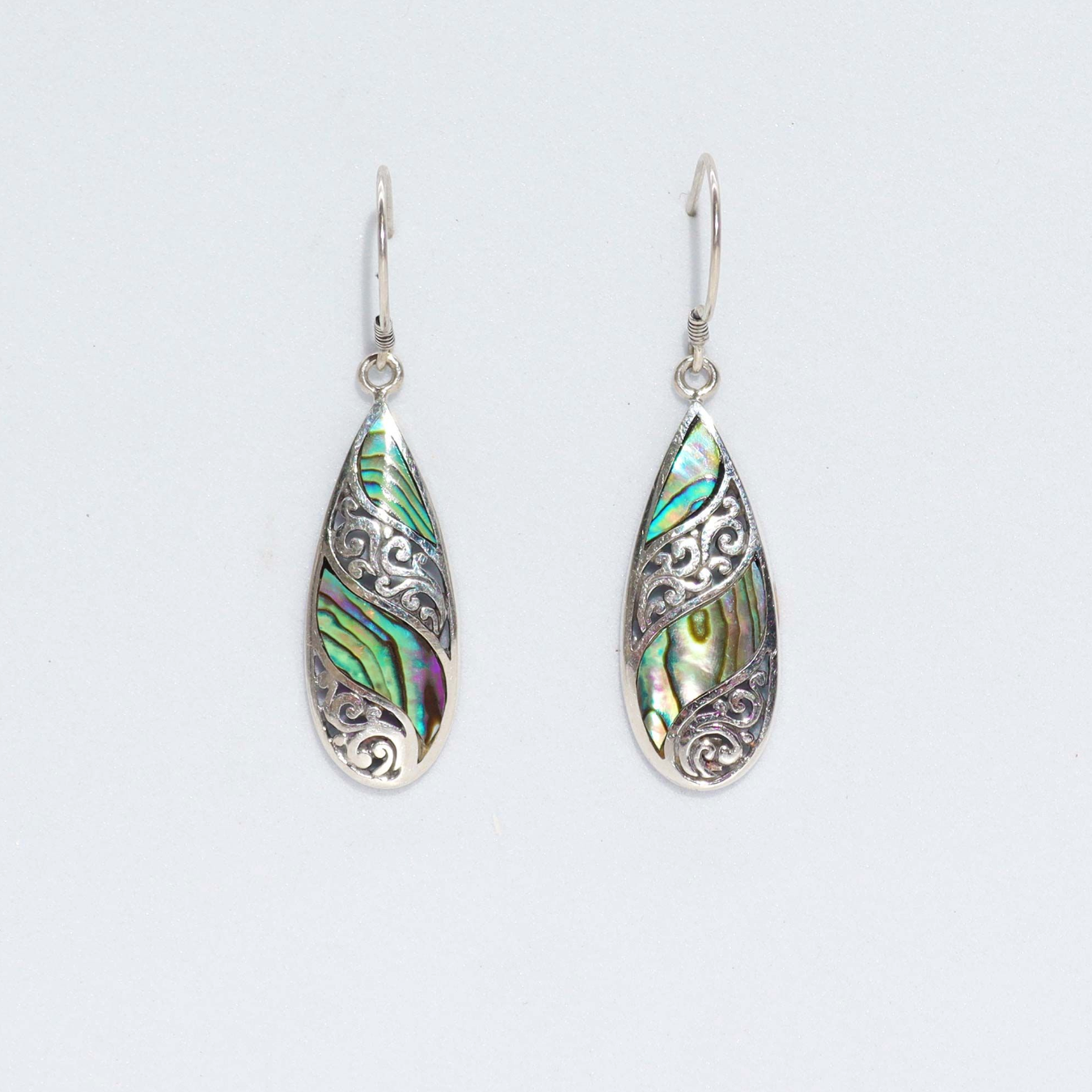 Shell & Silver Earrings | Long Teardrop Abalone | The Ocean’s Light | 2