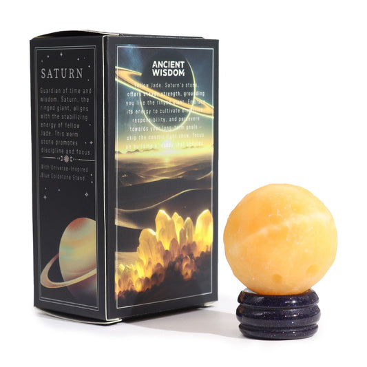 Yellow Jade Saturn Planet from Rise & Sage – Patience, Focus & Steadfast Growth