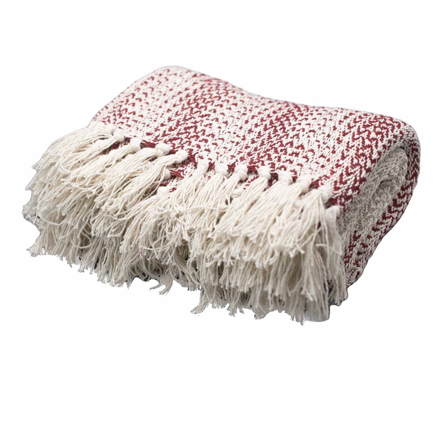 Boho Comfort Throw – Ruby Two Tone (125 × 150 cm) | Warmth, Passion & Artisan Weave | 3