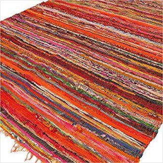 Luxury Handwoven Rag Rug – Orange | 152 × 90 cm | Warmth, Joy & Ethical Craft | 2