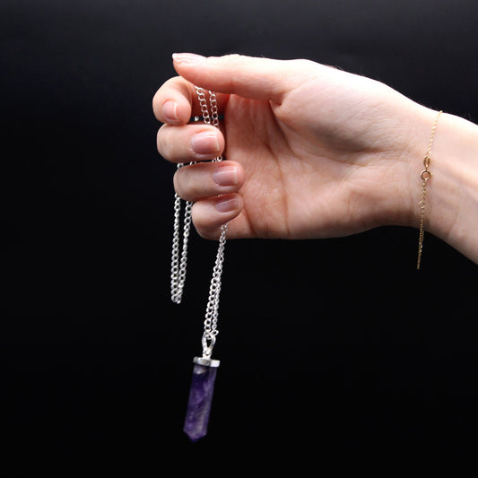 Gemstone Classic Point Pendant | Amethyst | Calm & Spiritual Insight | 2