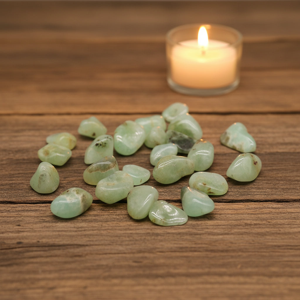 24 Prehnite Large Tumble Stones from Rise & Sage – Healing & Inner Peace