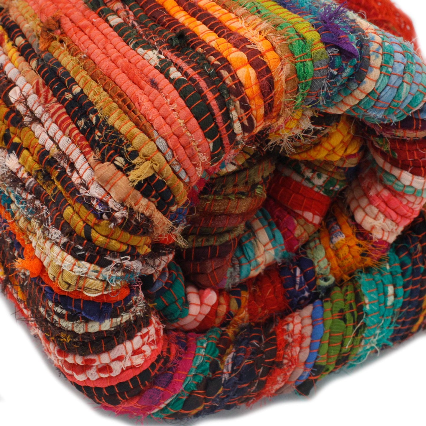 Luxury Handwoven Rag Rug – Orange from Rise & Sage – 152 × 90 cm, Warmth