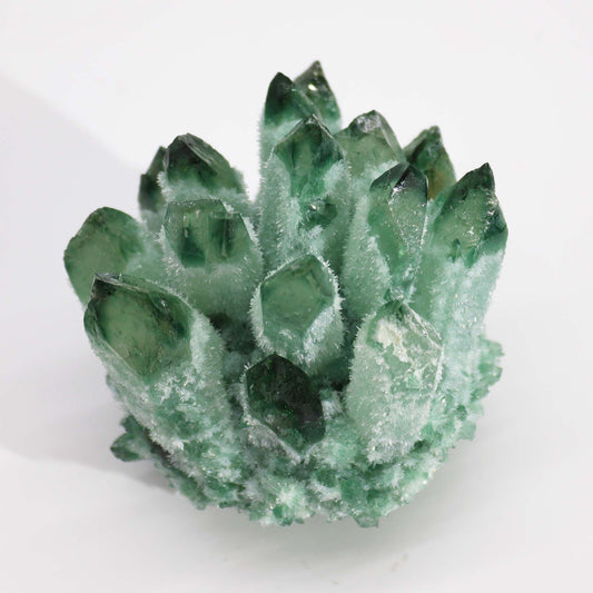Green Ghost Quartz Cluster from Rise & Sage – Growth & Spiritual Renewal