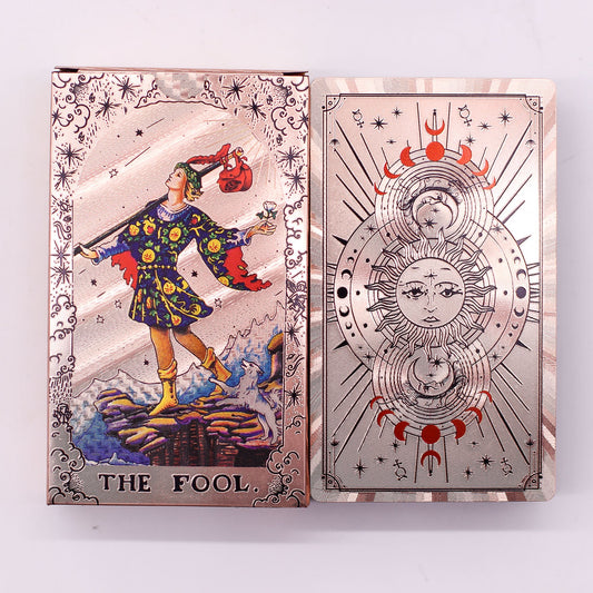 Moon Phase Tarot | Rose Gold Foil Deck & Guidebook | Lunar Intuition & Illumination | 2