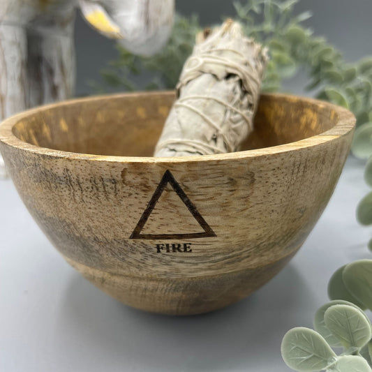 Wooden Smudge & Ritual Offerings Bowl | The Four Elements | 2