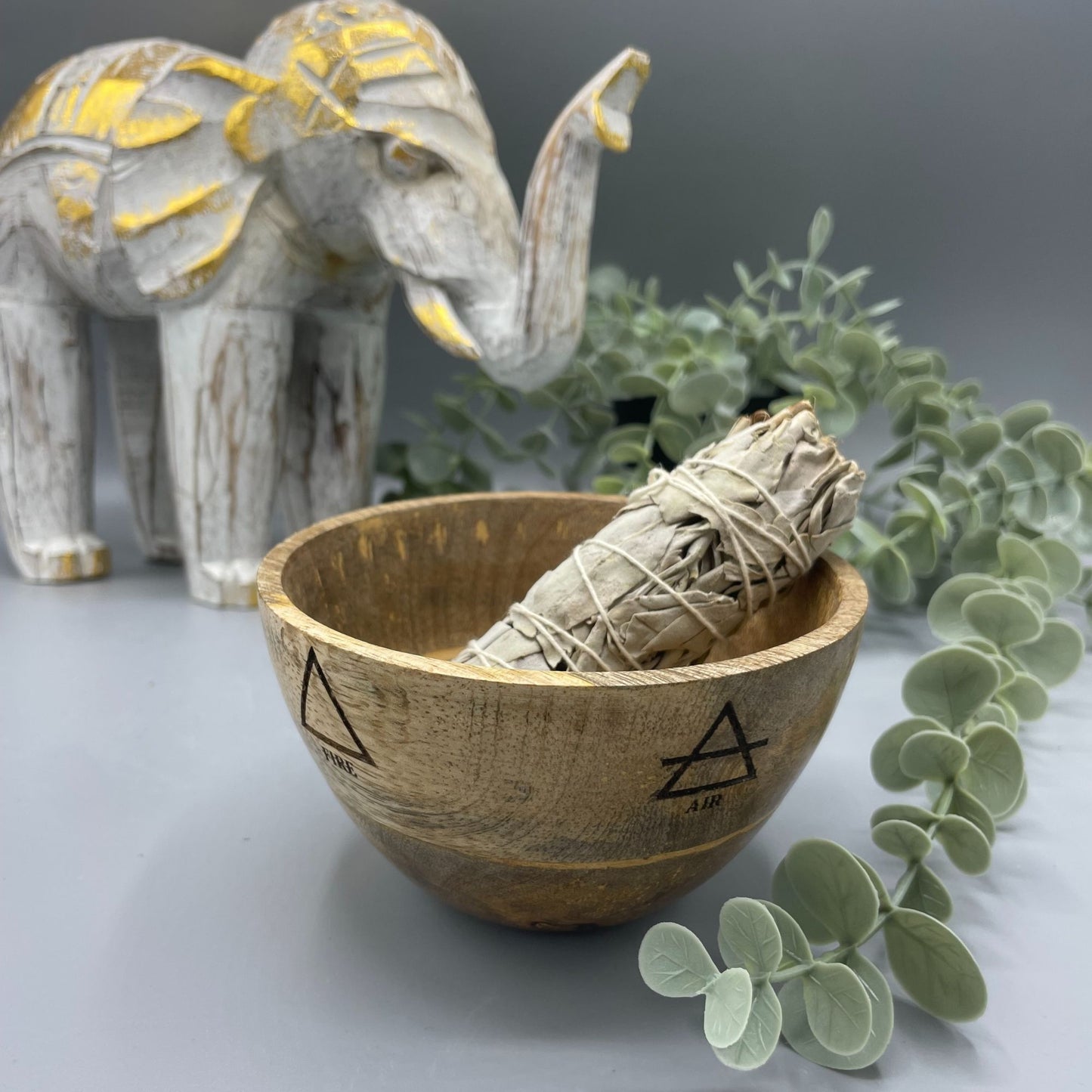 Wooden Smudge & Ritual Offerings Bowl | The Four Elements | 4