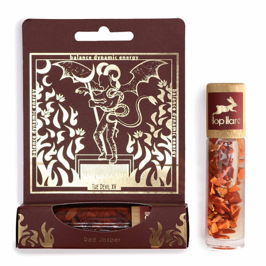 The Devil Tarot Gemstone Oil Roll-On | Red Jasper & Botanical Blend for Energy & Confidence | 2