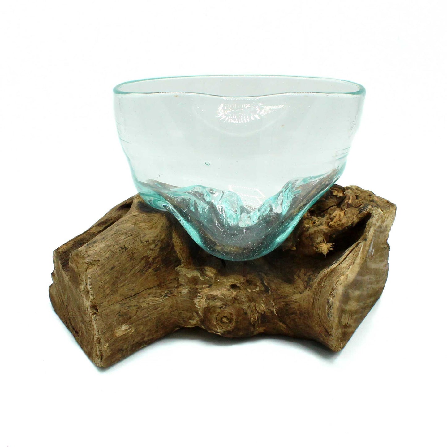 Molten Glass Artfully Misshapen Bowl on Wood | Flow, Form & Earthly Elegance | 3