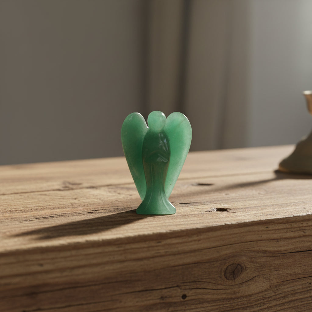 Hand-Carved Green Aventurine Angel from Rise & Sage – Prosperity & Growth