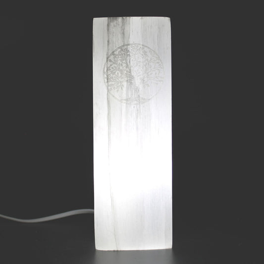 Selenite Block Lamp – Tree of Life | Purity, Peace & Illumination | 2