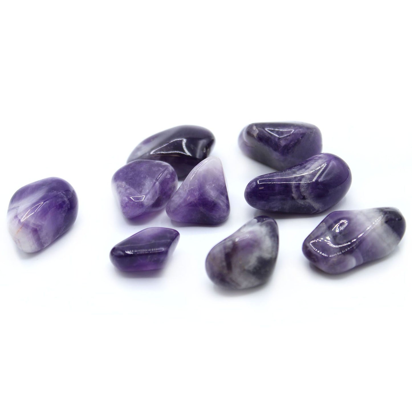 Large Tumble Stones – Amethyst Banded | Calm, Balance & Spiritual Growth