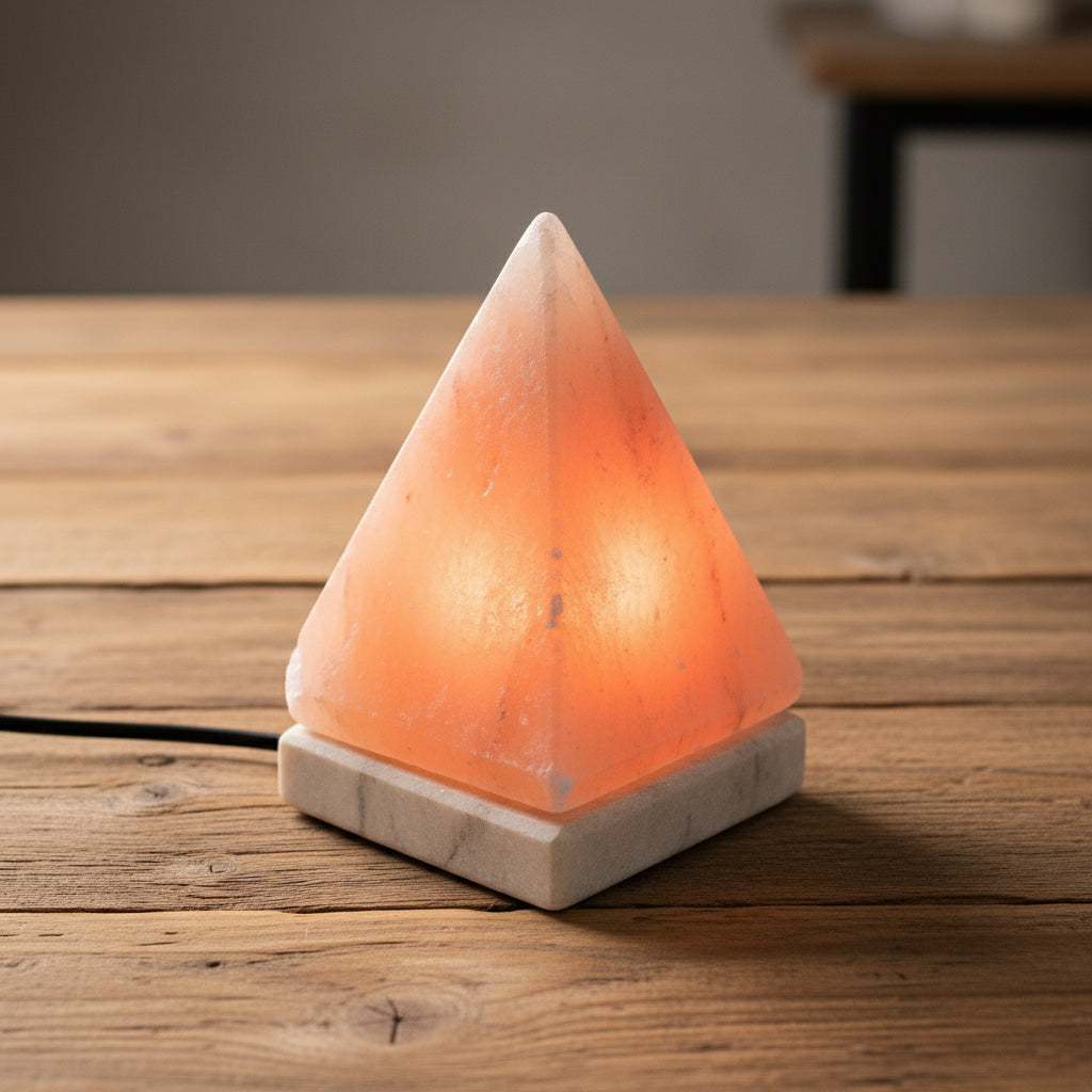 USB Himalayan Salt Lamp – Pyramid Shape from Rise & Sage – Purify, Ground & Illuminate