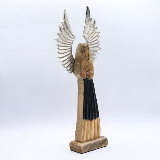 Large Mango Wood Guardian Angel | Strength & Protection | 2