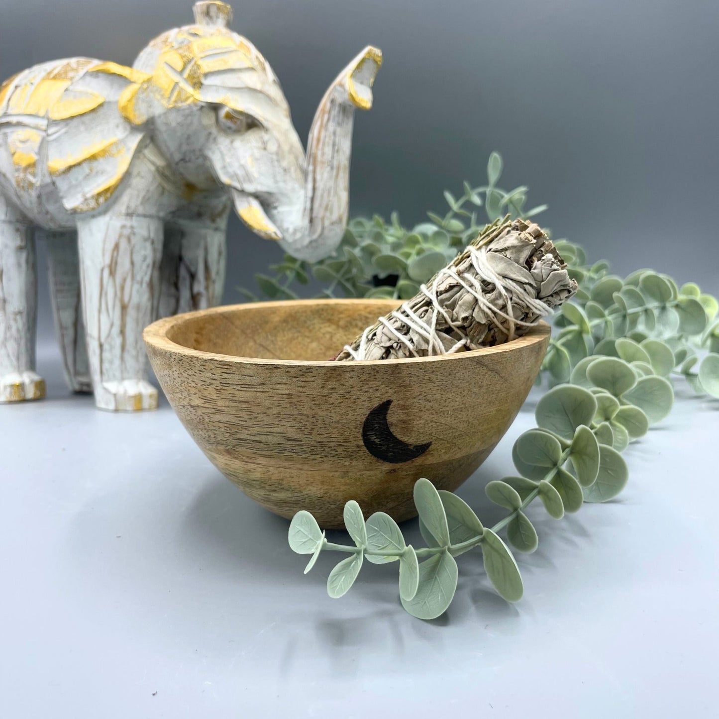 Wooden Smudge & Ritual Offerings Bowl | Three Moons | 1
