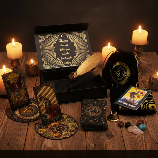 Gold Foil Tarot Gift Set from Rise & Sage – Let the Magic Begin, Ritual & Revelation