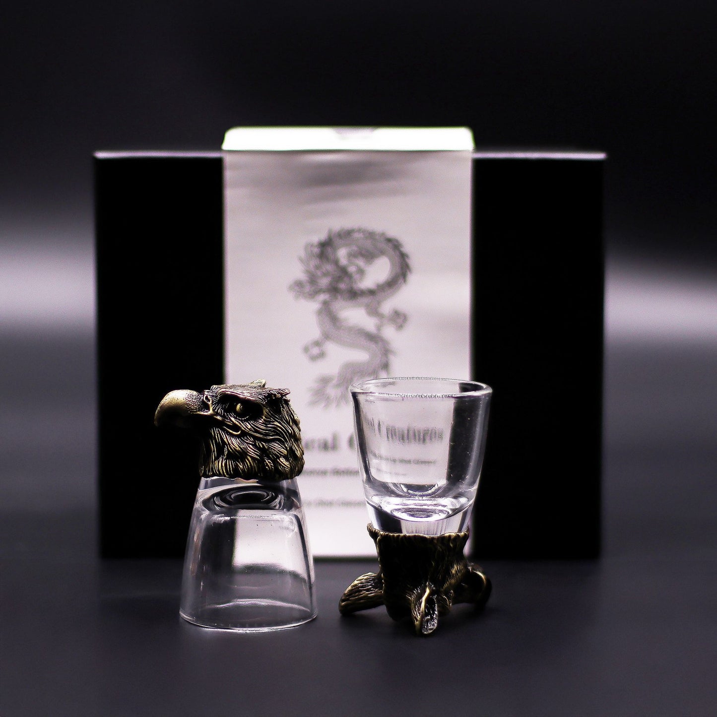 Set of Six Wild Forest Creature Shot Glasses | Antique Bronze Gift Collection (50ml) | 5