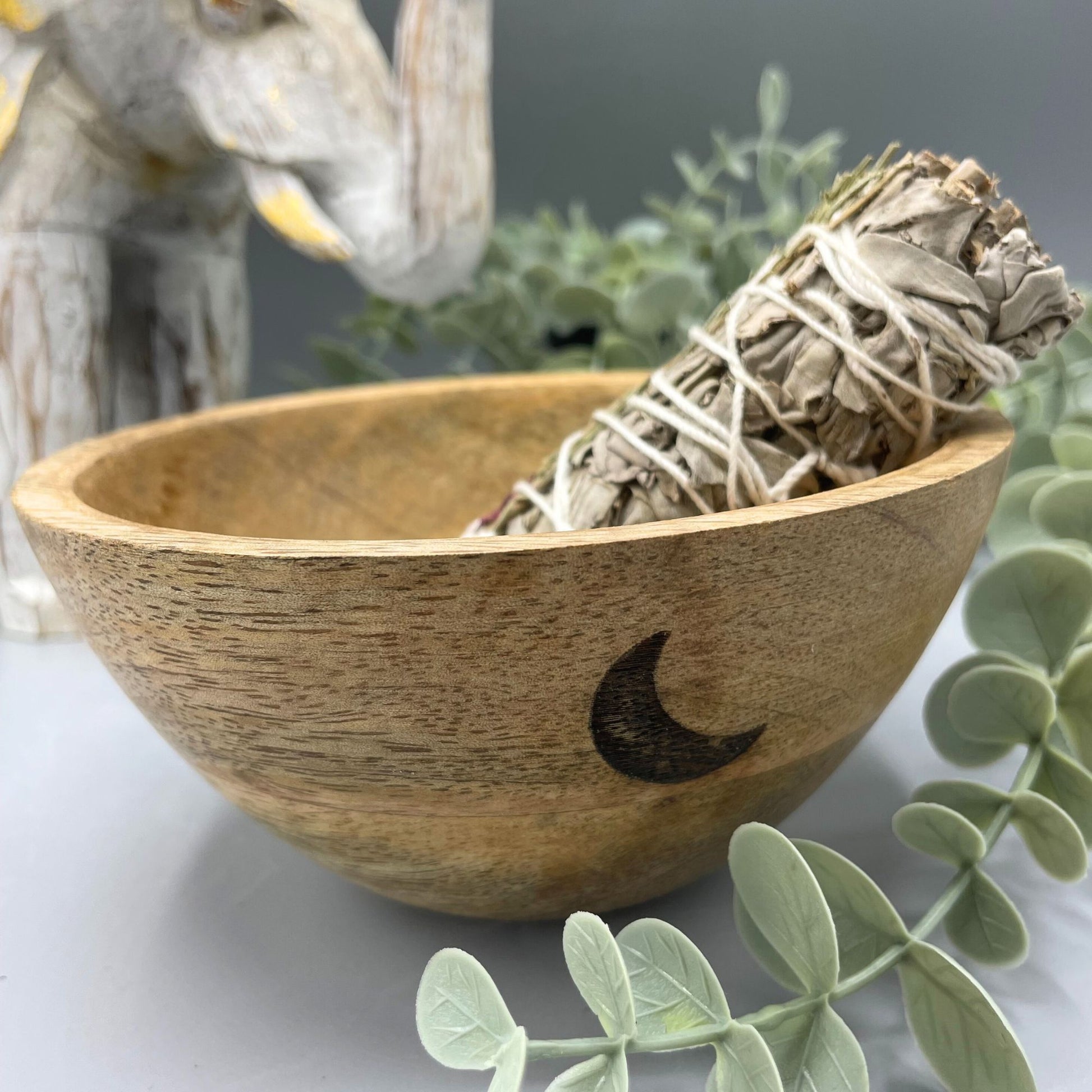 Wooden Smudge & Ritual Offerings Bowl | Three Moons | 2