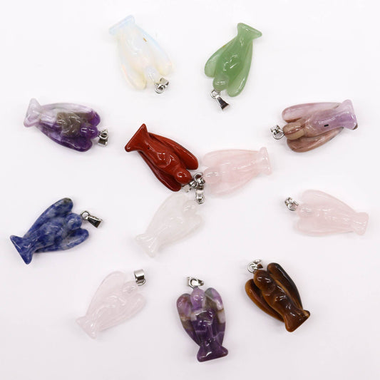 Gemstone Mini Angel Pendants | 12 Assorted | Guidance & Grace | 1