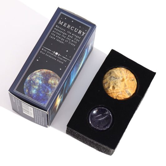 Crazy Lace Jasper Mercury Planet from Rise & Sage – Luck, Clarity & Communication