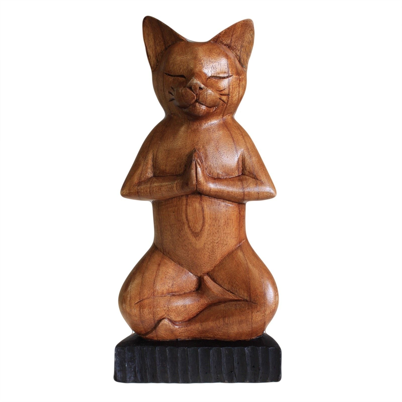 Hand-Carved Yoga Cats – Lotus Pose | Balance, Stillness & Playful Spirit | 1