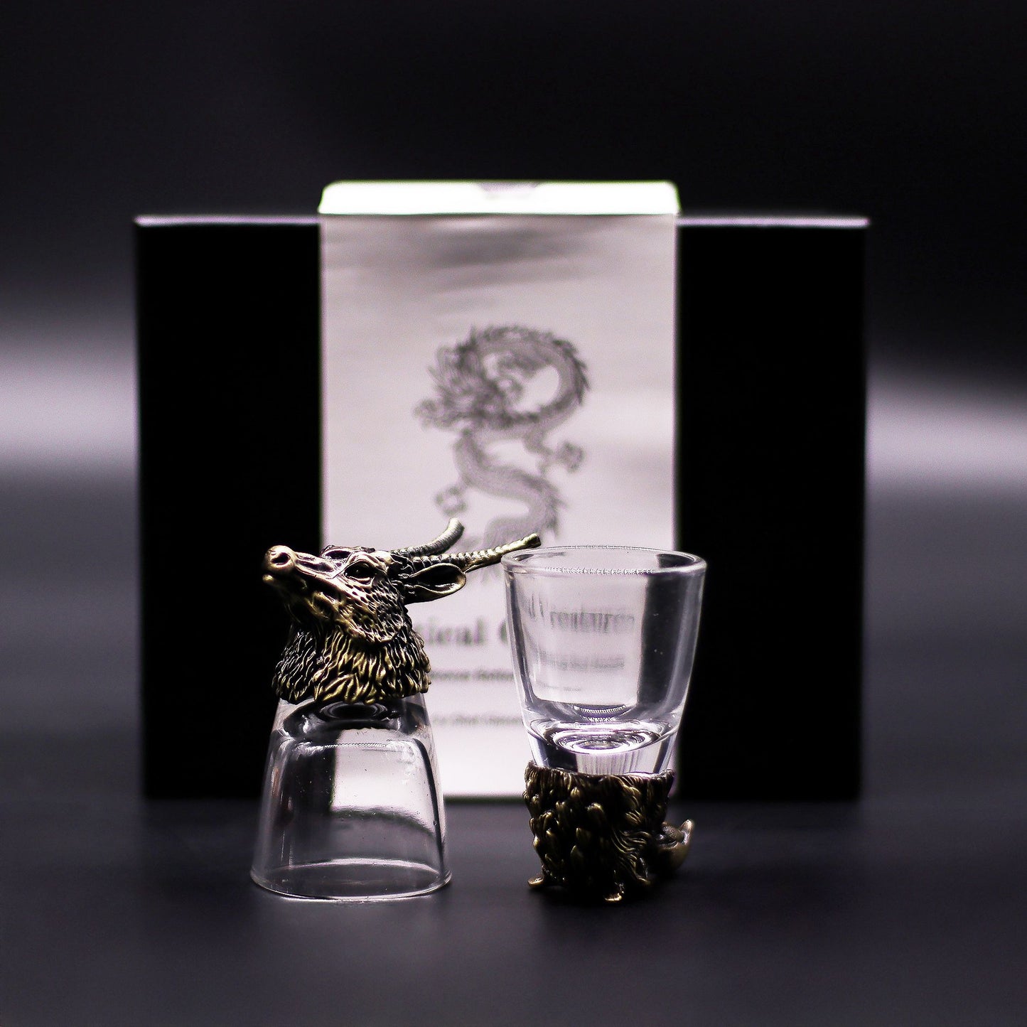 Set of Six Wild Forest Creature Shot Glasses | Antique Bronze Gift Collection (50ml) | 7