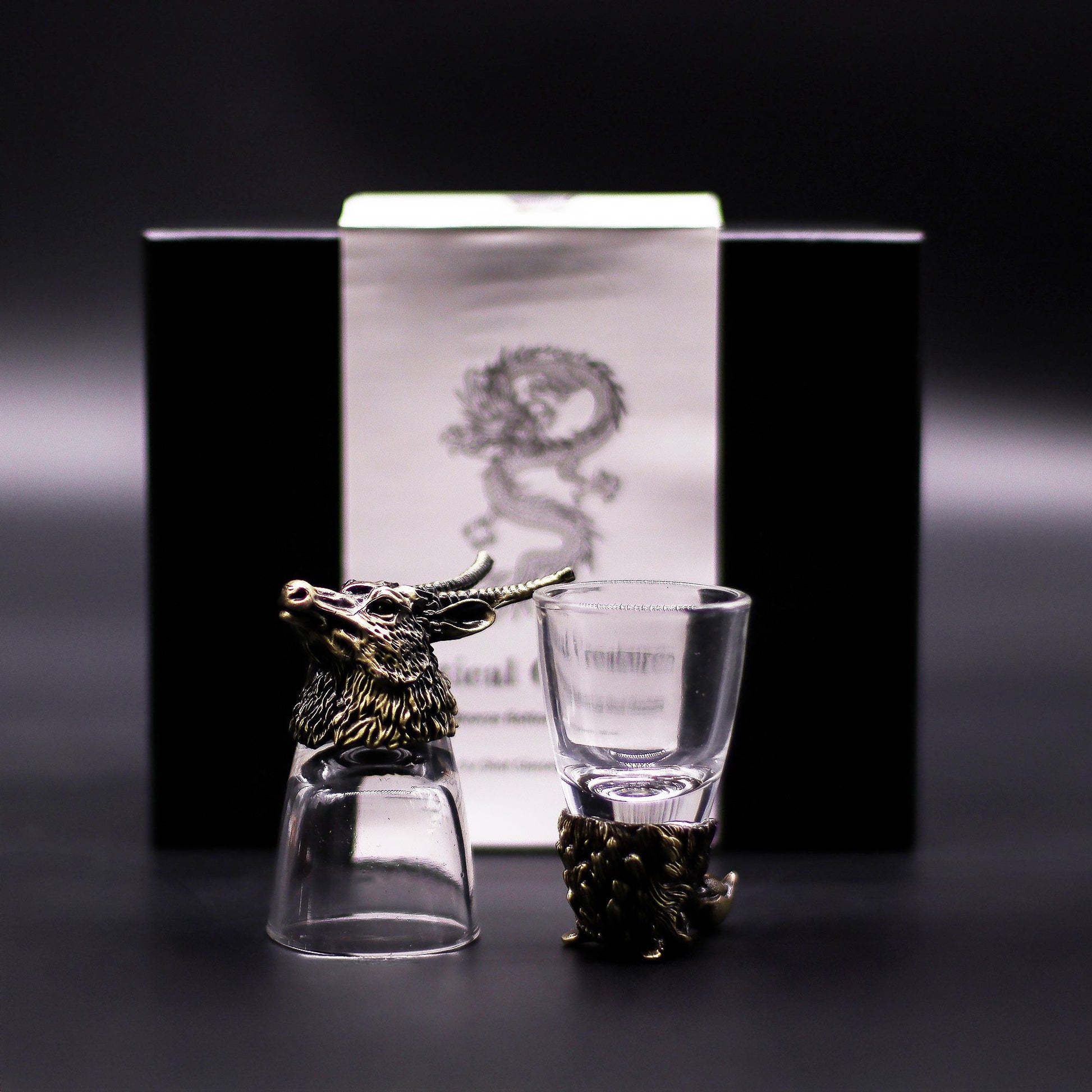 Set of Six Wild Forest Creature Shot Glasses | Antique Bronze Gift Collection (50ml) | 7