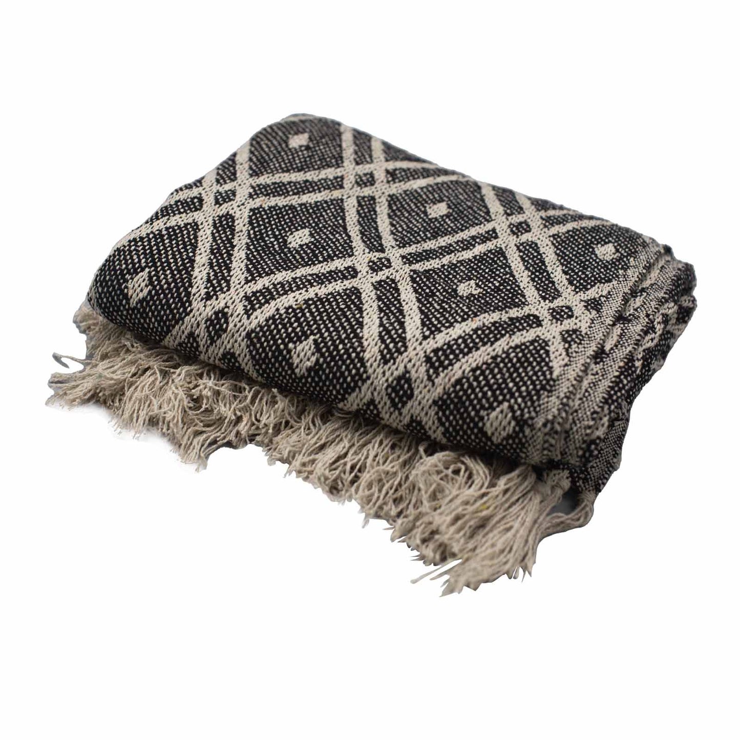 Boho Comfort Throw – Black & Beige Regency | Elegance, Warmth & Artisan Weave | 3