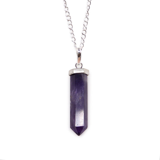 Gemstone Classic Point Pendant | Amethyst | Calm & Spiritual Insight | 1