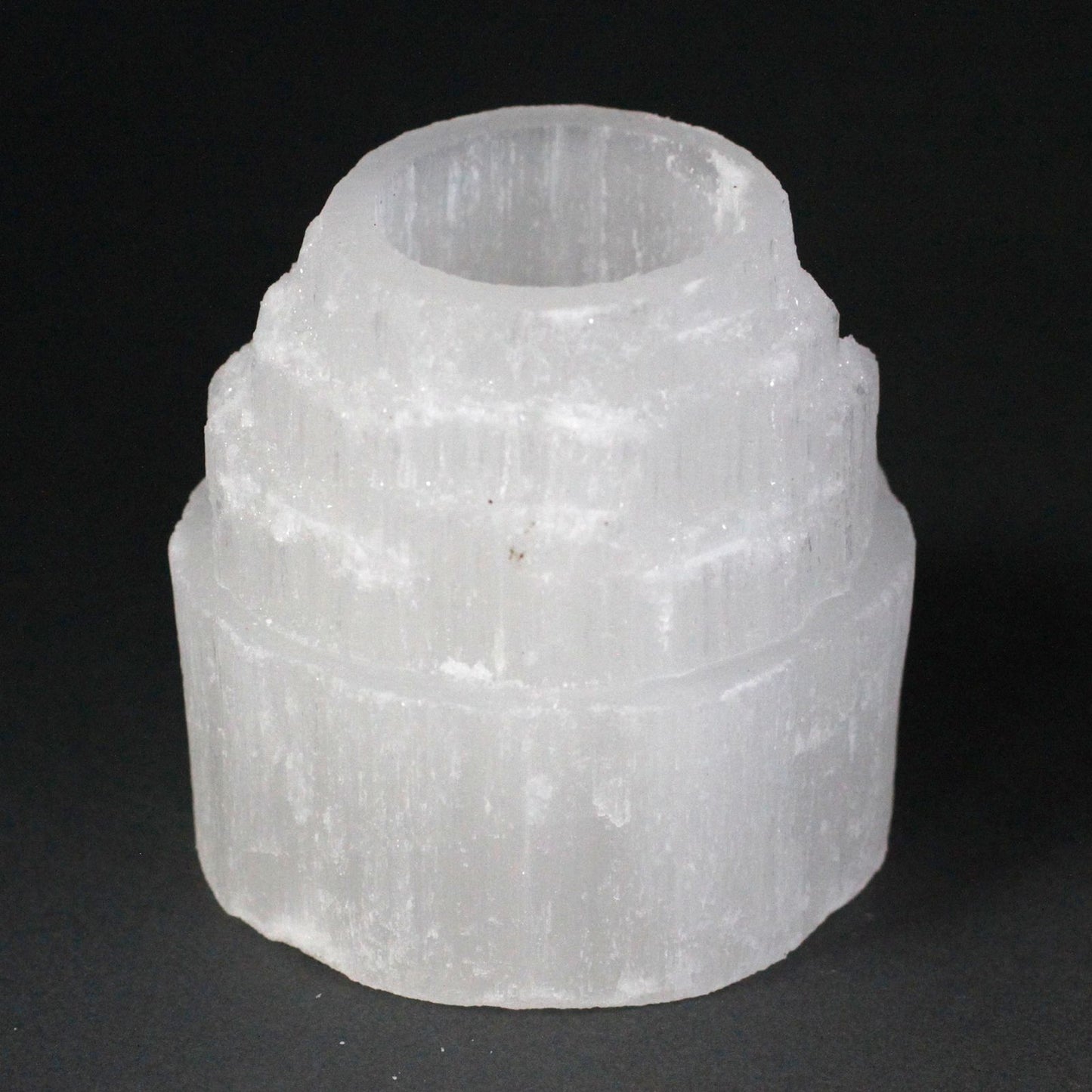 Selenite Mountain Candle Holder | Clarity, Healing & Light | 2