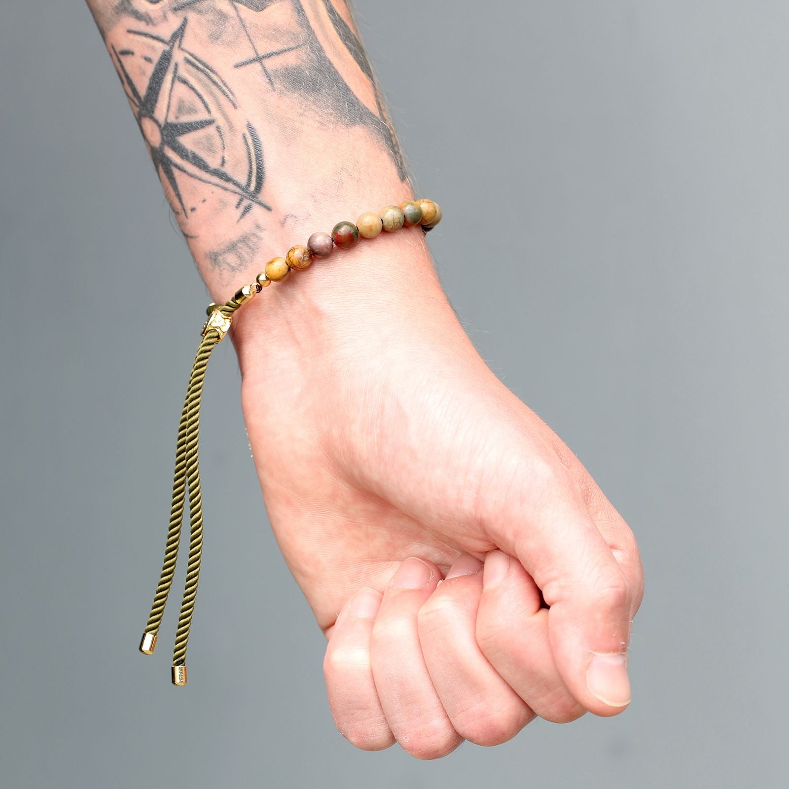 18K Gold Plated Gemstone Moss String Bracelet | Balance & Creative Flow | 2