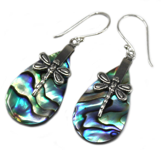 Shell & Silver Earrings | Long Teardrop Abalone | The Ocean’s Light | 1