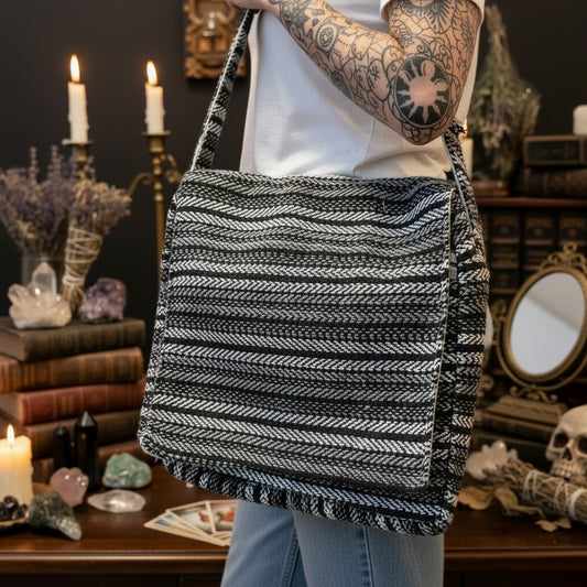 Soft Banjar Laptop Bag - Grey Strips | 1