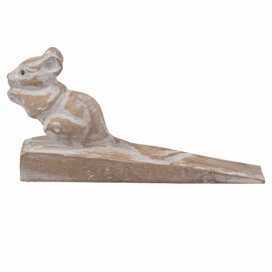 Hand-Carved Dormouse Doorstop | Woodland Charm & Sustainable Craft | 2