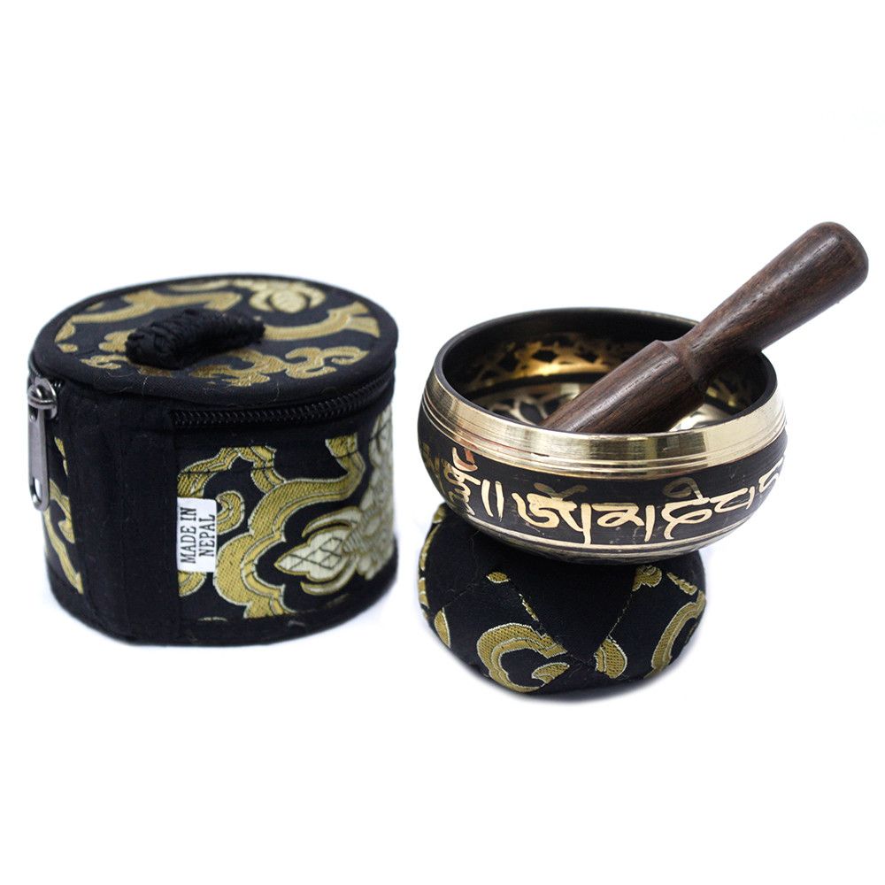 Mini Singing Bowl Gift Set | Black | Calm & Clarity | 3