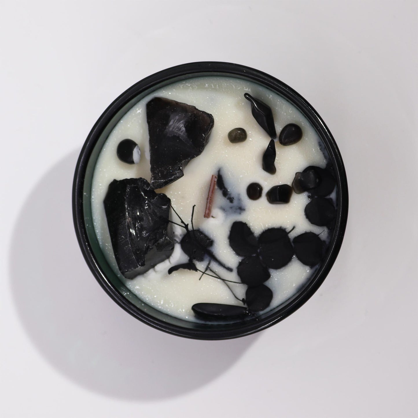 Hop Hare Crystal Magic Flower Candle – The Knight of Swords | Black Obsidian & Cedar Castle | 3