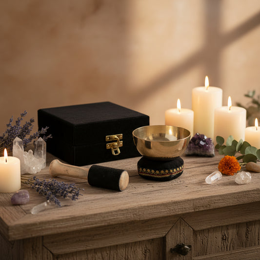 Brass Singing Bowl Gift Set from Rise & Sage – Harmony & Stillness