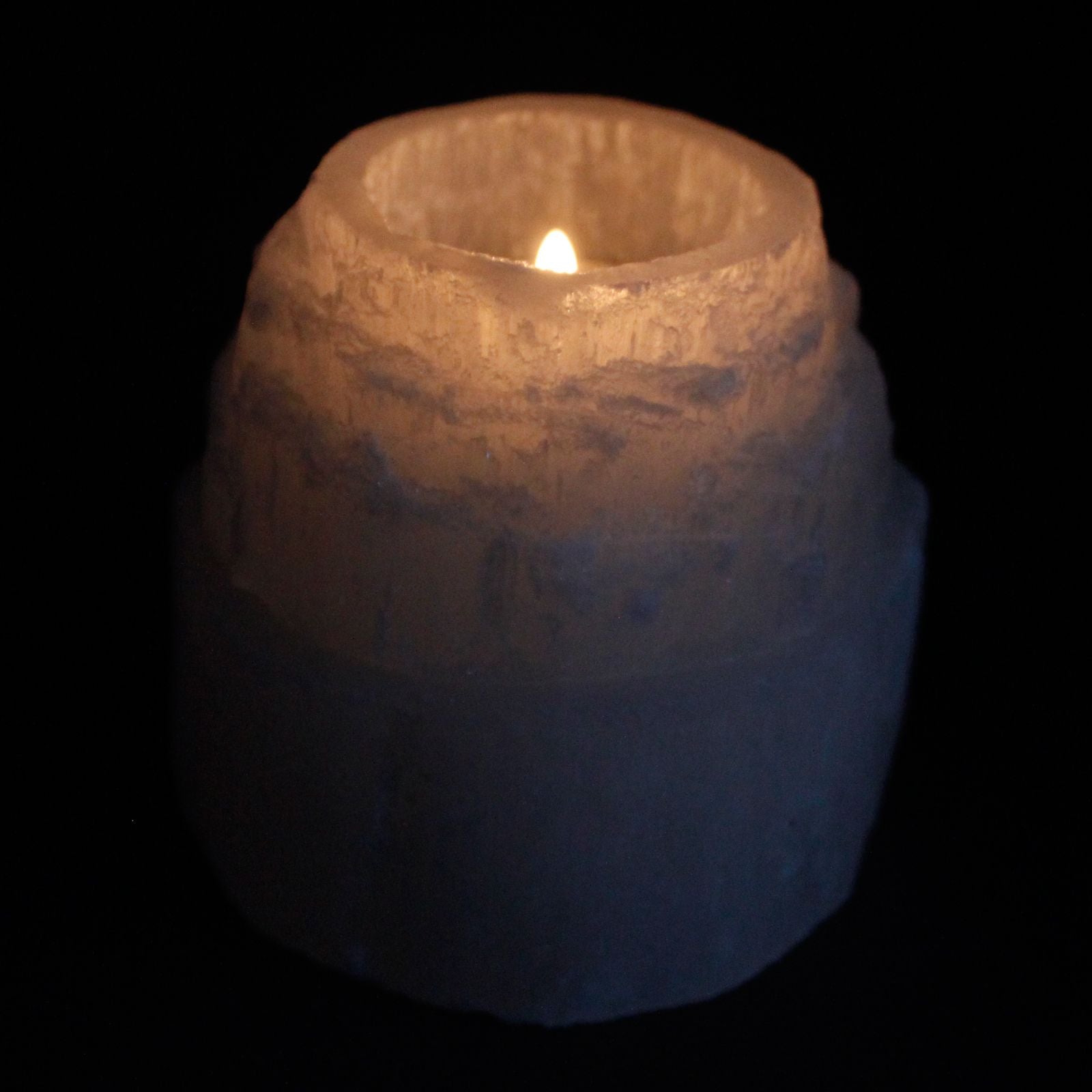 Selenite Mountain Candle Holder | Clarity, Healing & Light | 1