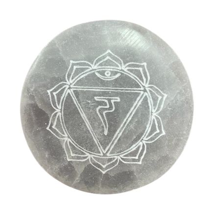 Chakra Selenite Charging Plates | Set of 7 | Cleansing & Alignment | 6