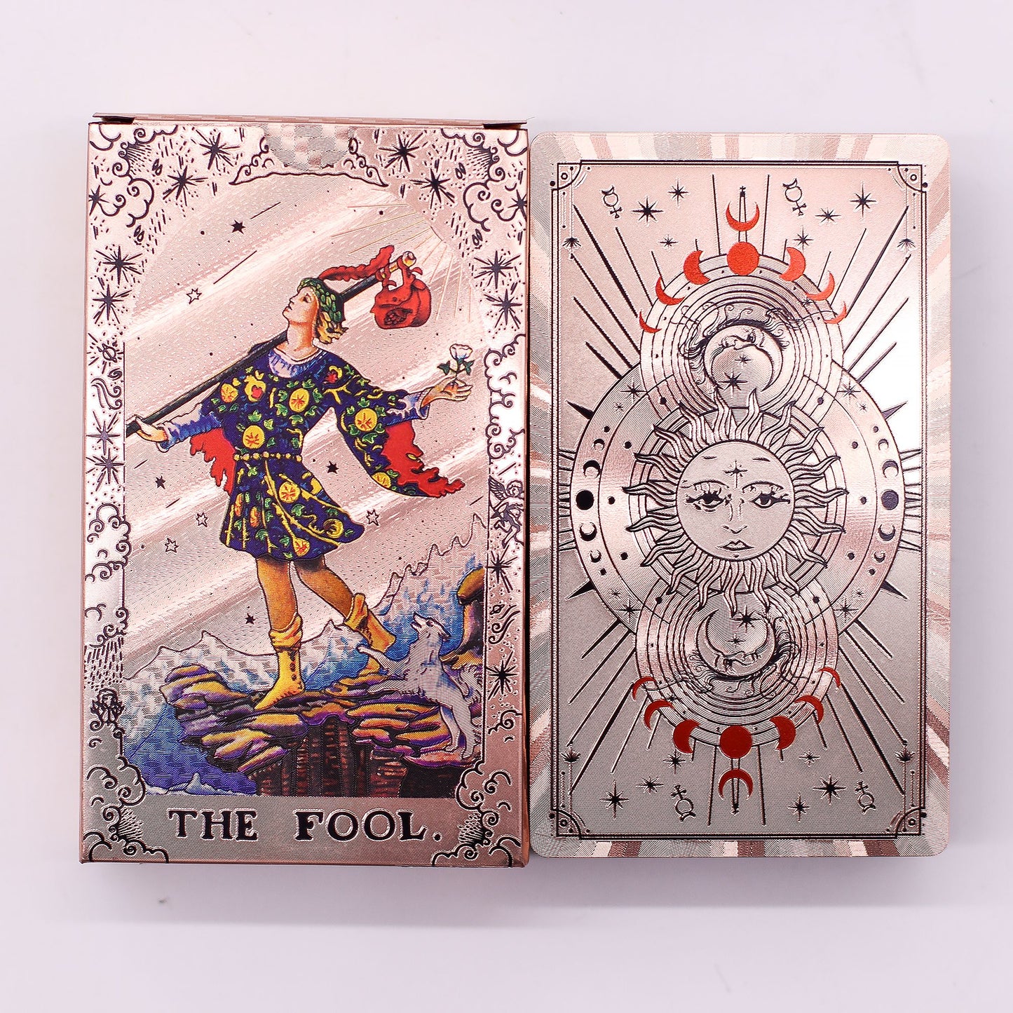 Moon Phase Tarot | Rose Gold Foil Deck & Guidebook | Lunar Intuition & Illumination | 2