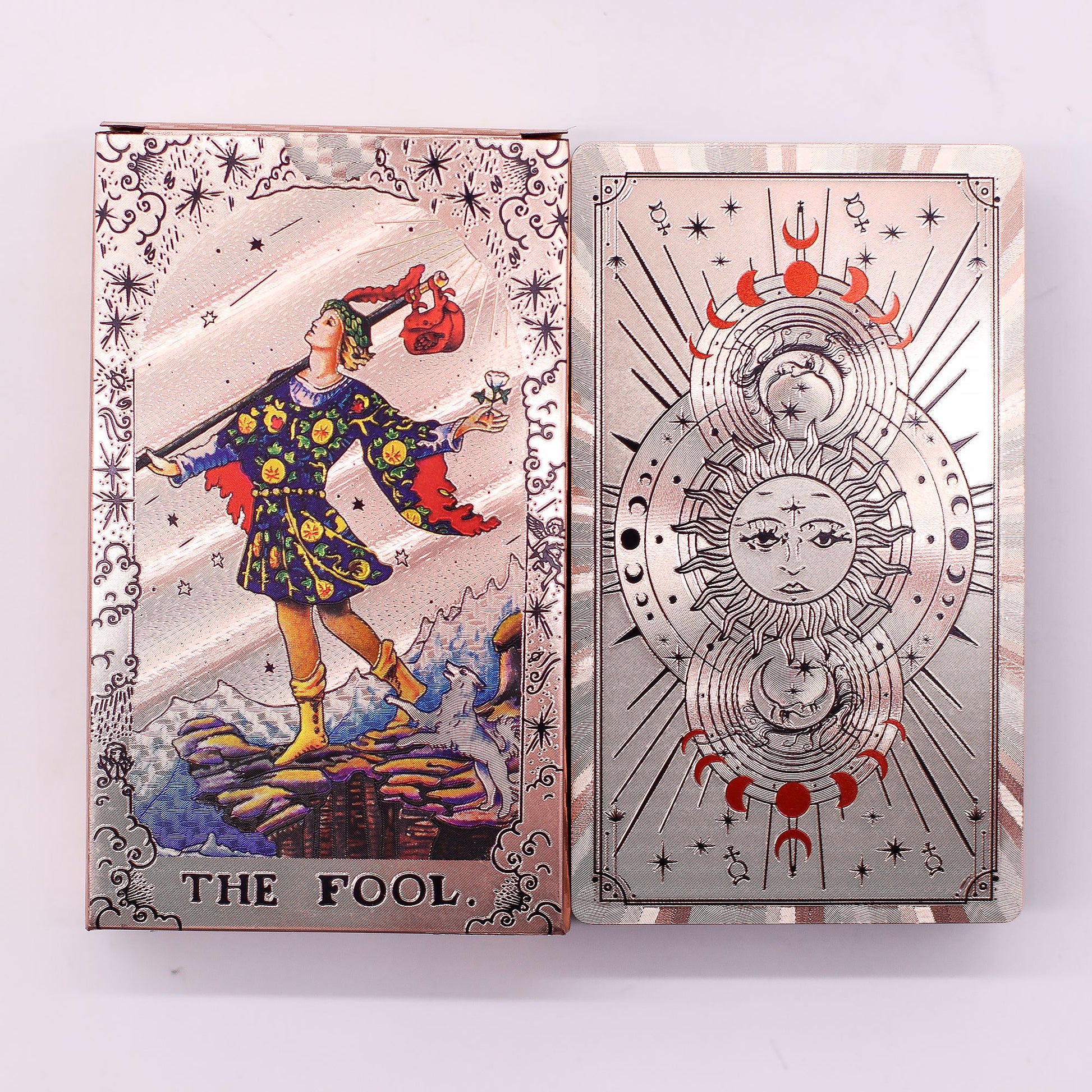 Moon Phase Tarot | Rose Gold Foil Deck & Guidebook | Lunar Intuition & Illumination | 2