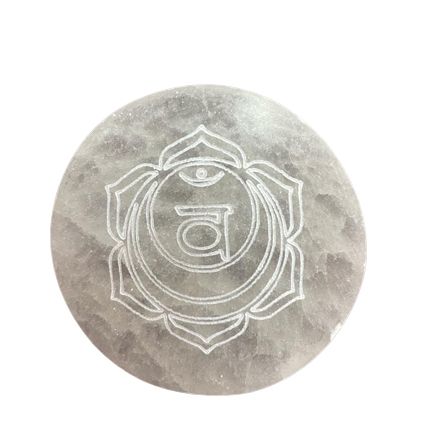 Chakra Selenite Charging Plates | Set of 7 | Cleansing & Alignment | 8