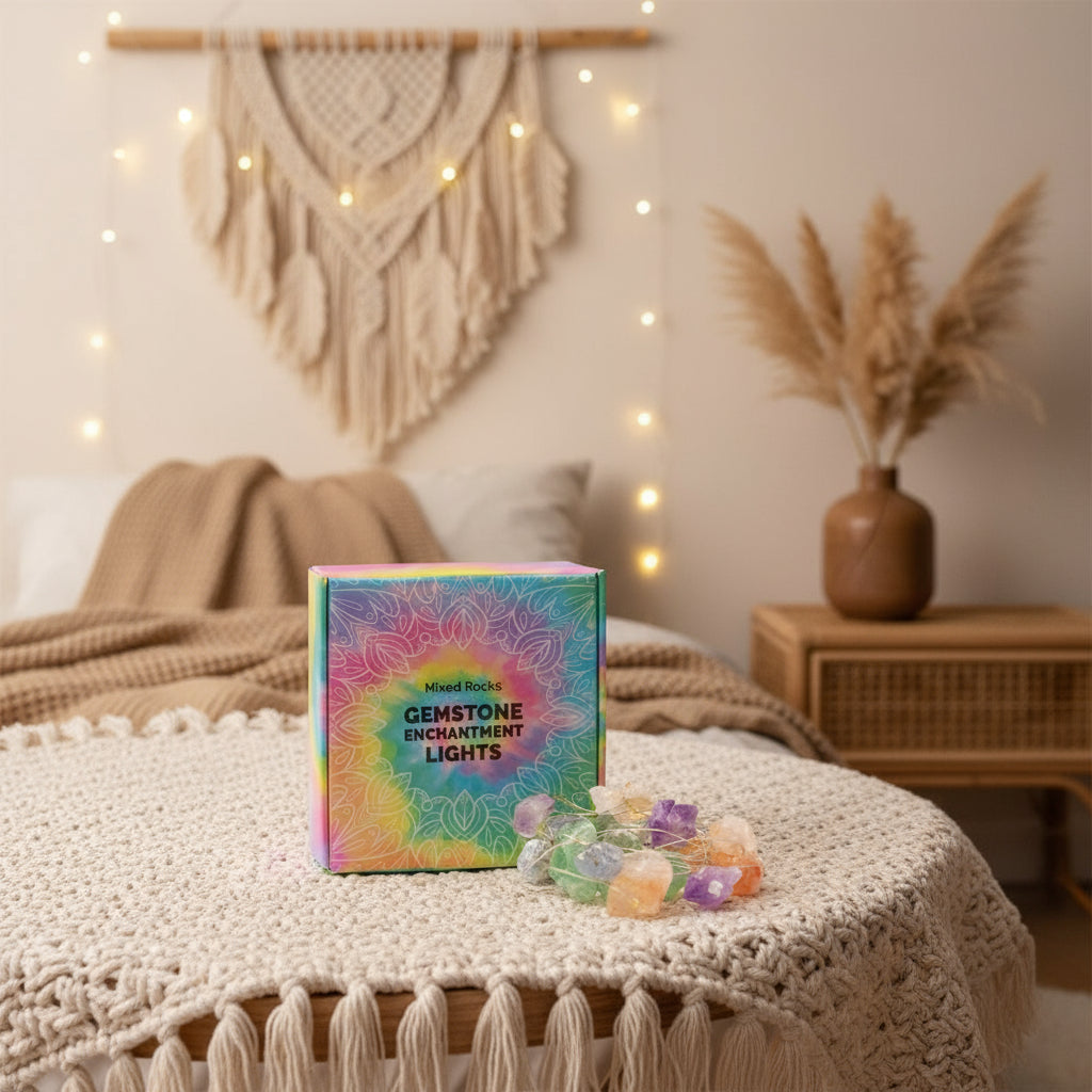 Gemstone Enchantment Lights from Rise & Sage – Ambience, Energy & Creativity