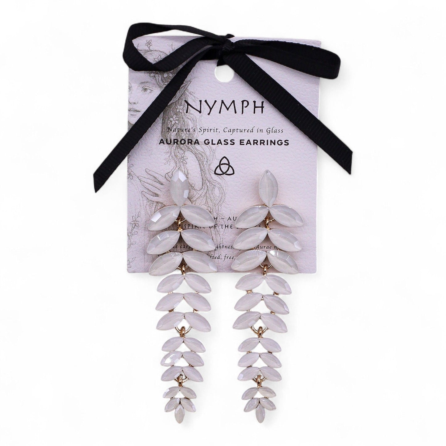 Vintage Glass Earrings | Pearl Long Drop | Spirit of the Breeze | 3