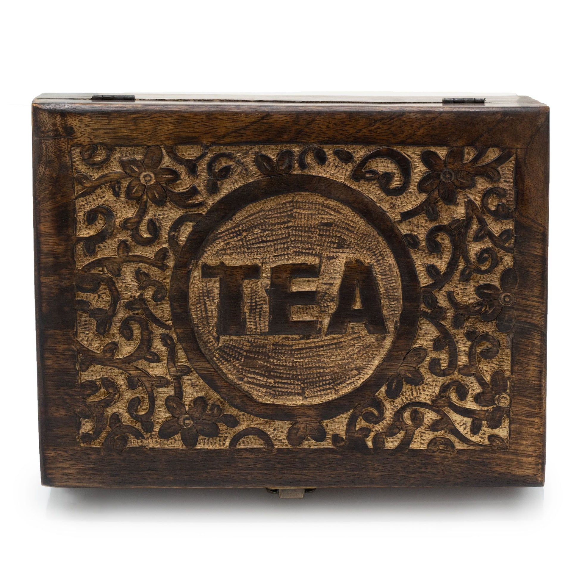 Mango Wood Carved Tea Box | 12 Compartments of Calm | 4