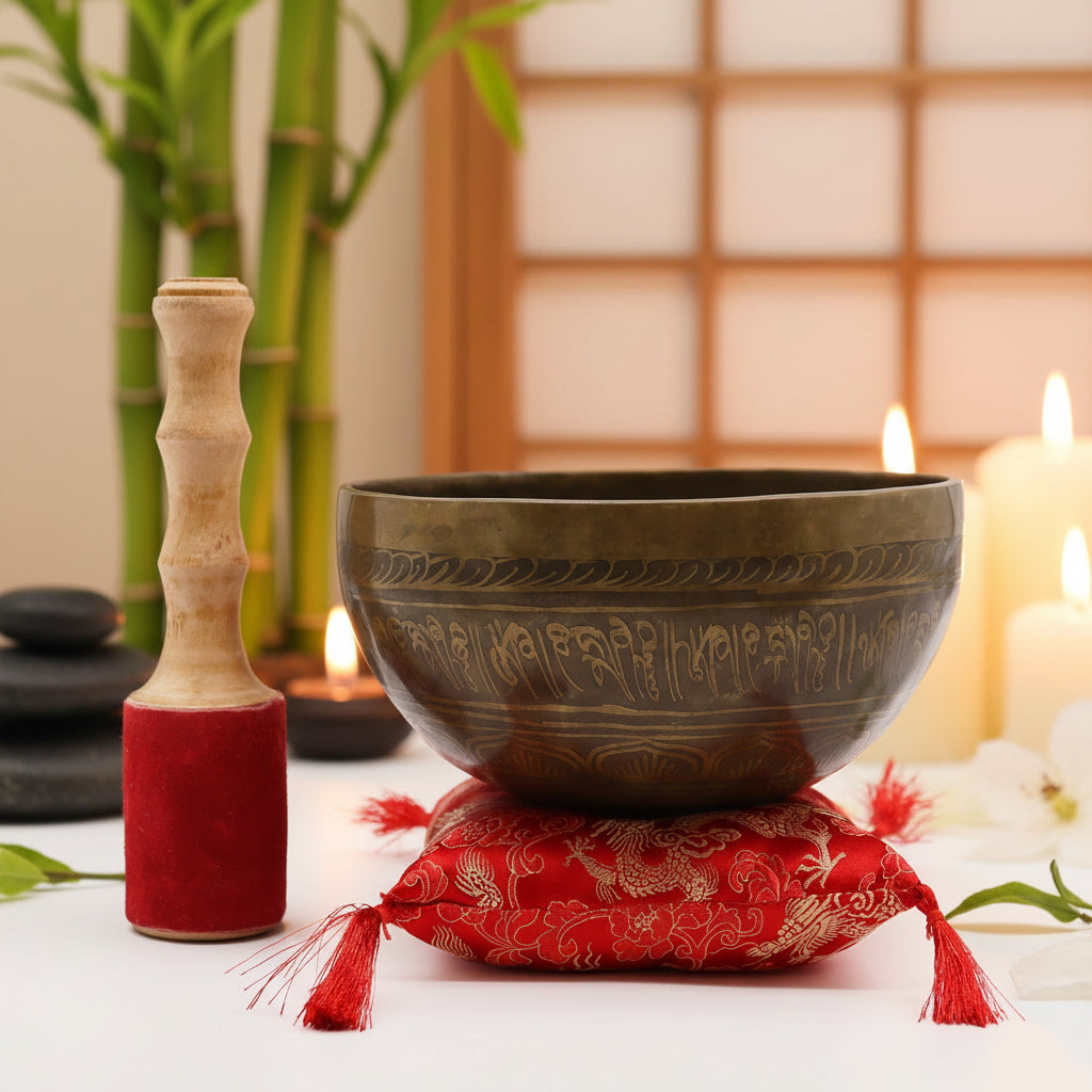 Golden Tara Brass Singing Bowl Set from Rise & Sage – Sacred Sound, Inner Calm & Tibetan