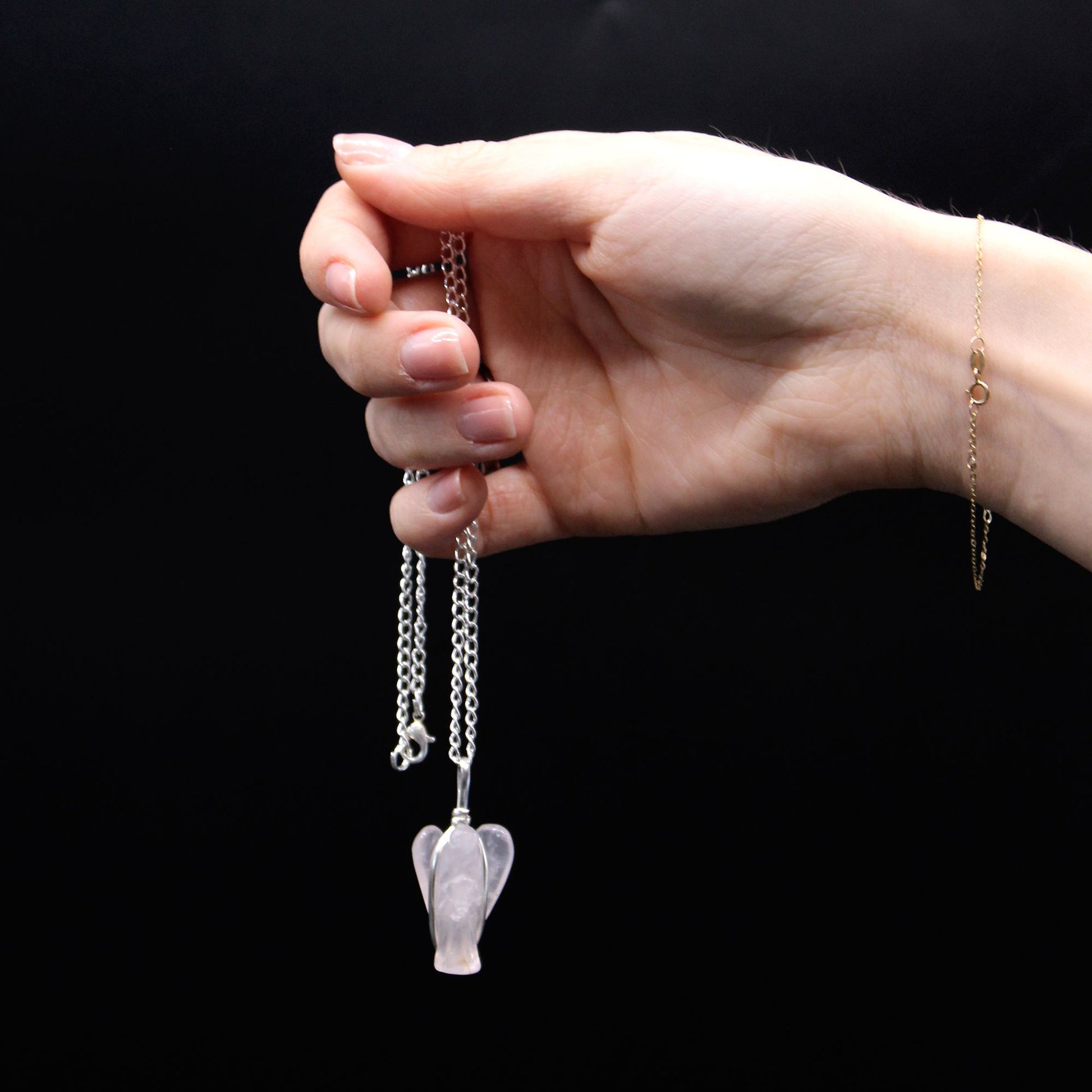 Gemstone Guardian Angel Pendant | Rose Quartz | Love & Protection | 2