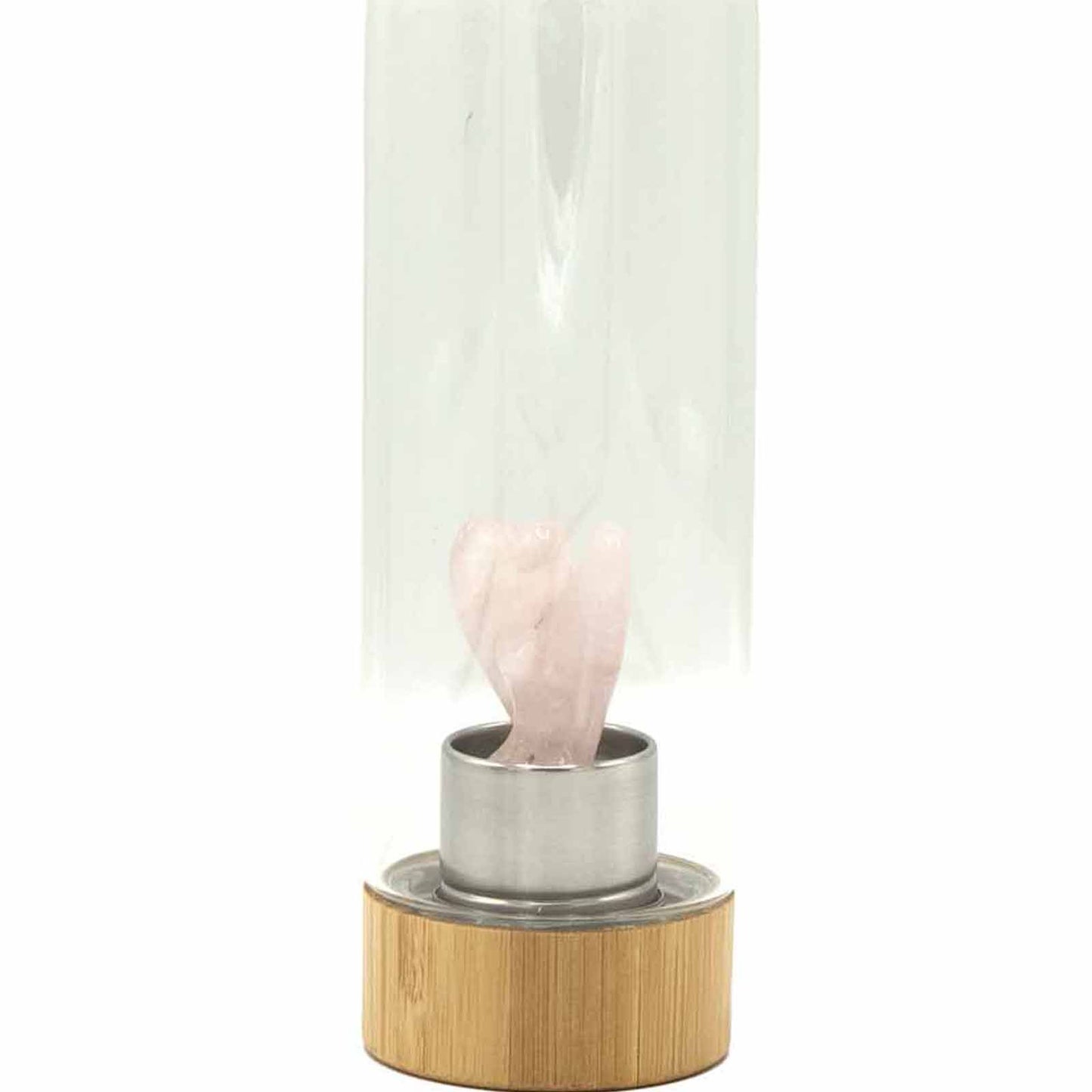 Crystal Infused Glass Water Bottle | Rejuvenating Rose Quartz | Angel | 3
