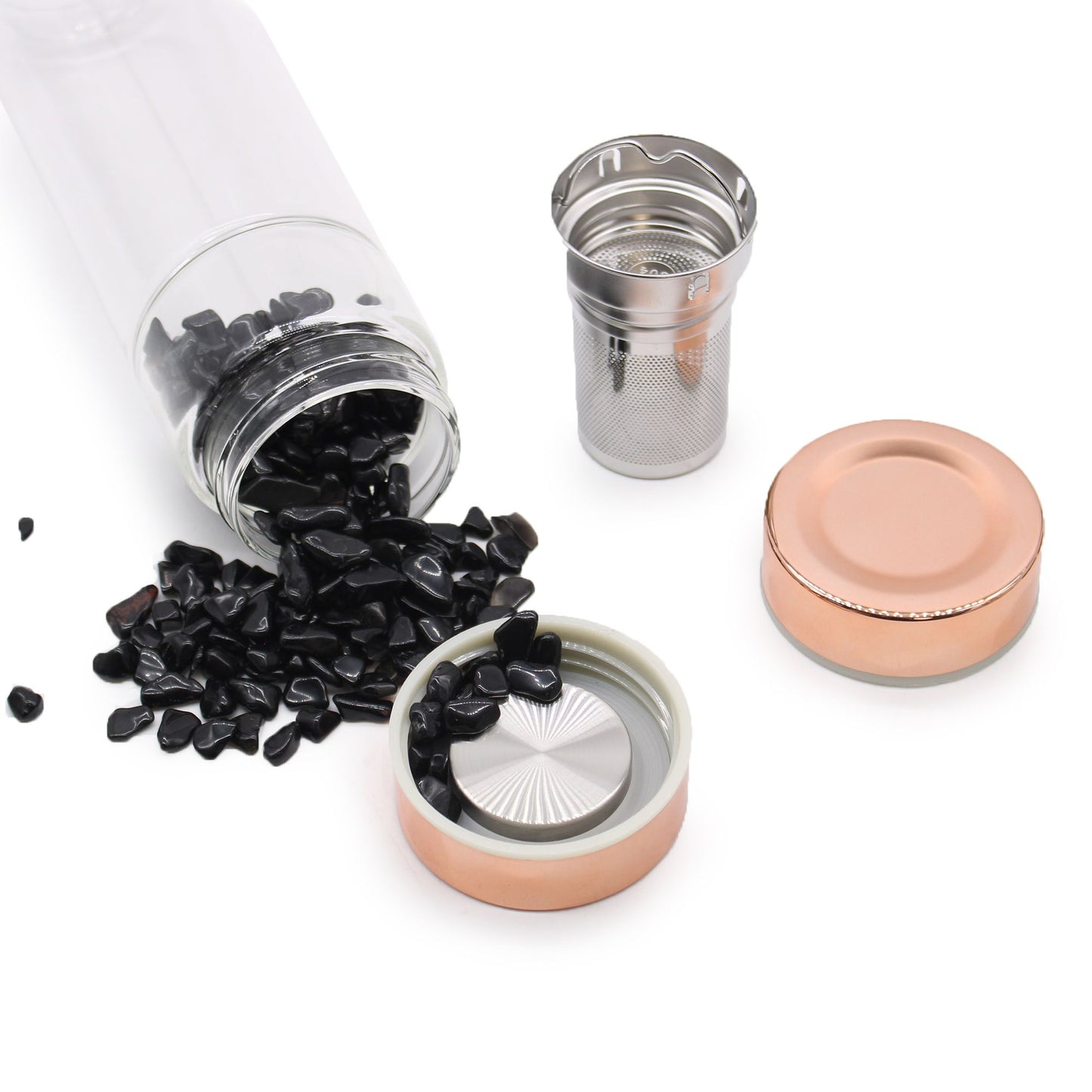 Crystal Tea Infuser Bottle with Amethyst | Peace & Clarity | 5