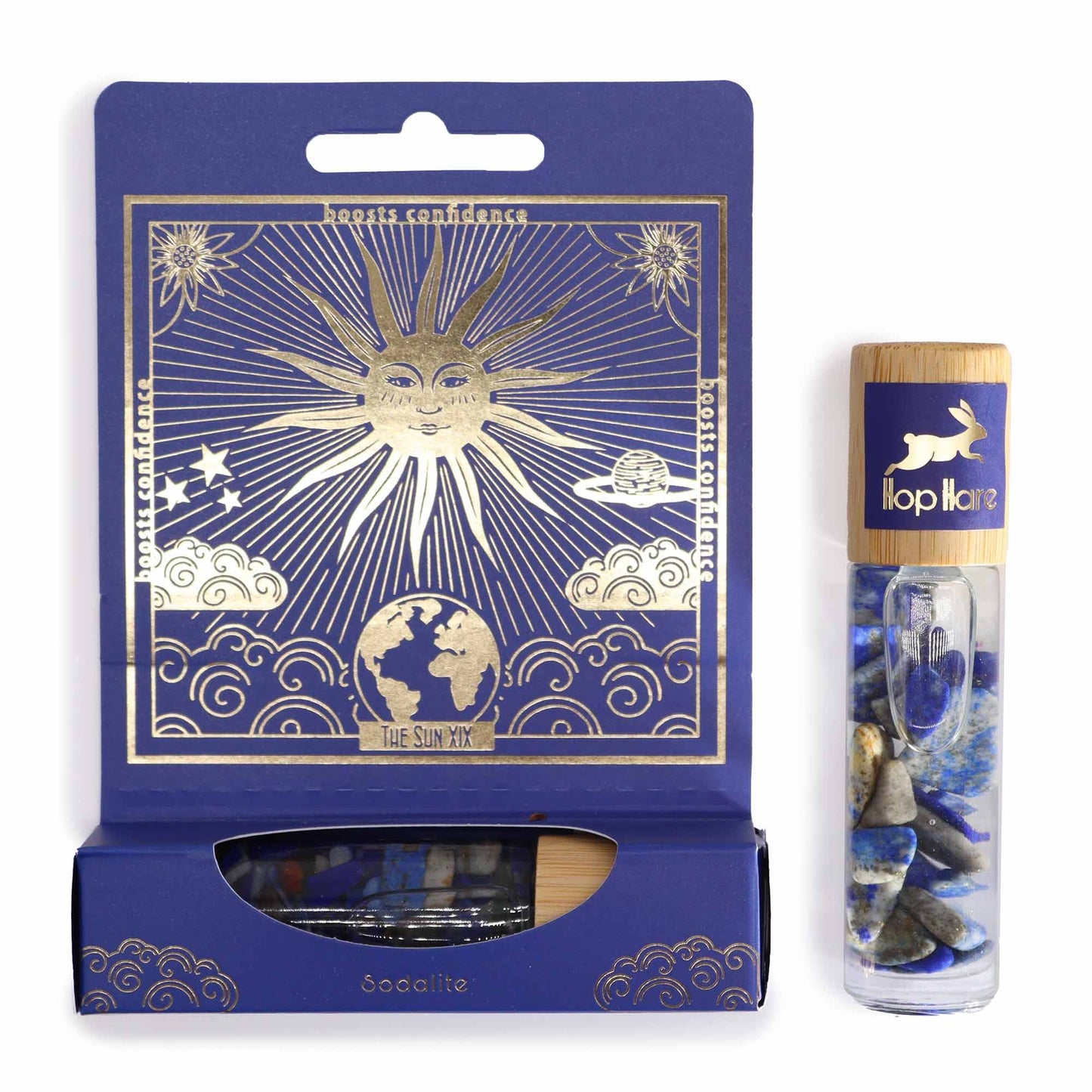 The Sun Tarot Gemstone Oil Roll-On | Sodalite & Botanical Blend for Confidence & Joy | 2